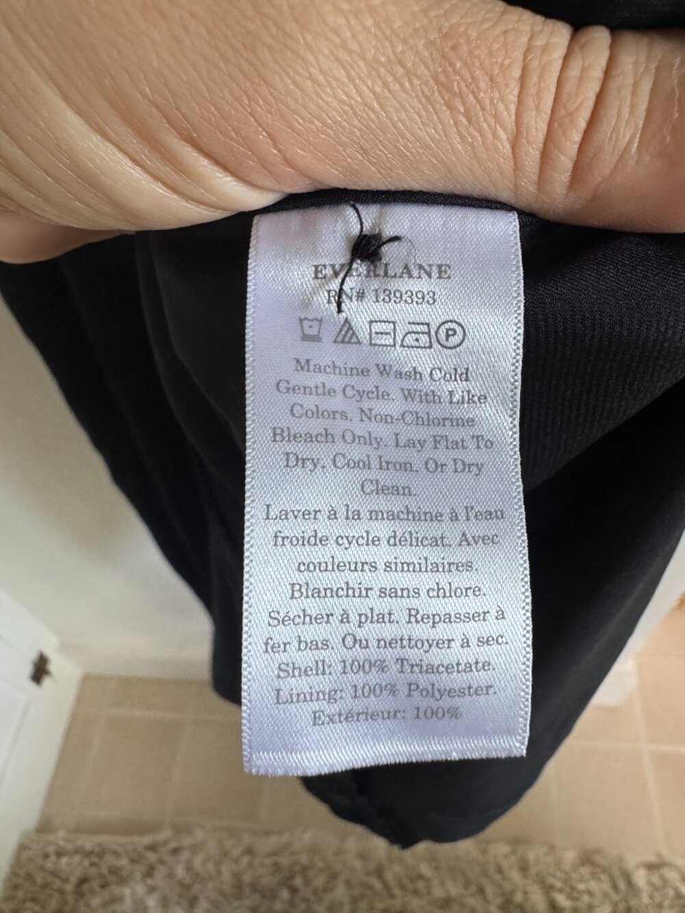 LIKE NEW Everlane The Japanese GOWEAVE Slip Dress Black Sleeveless Square Neck - Picture 7 of 8
